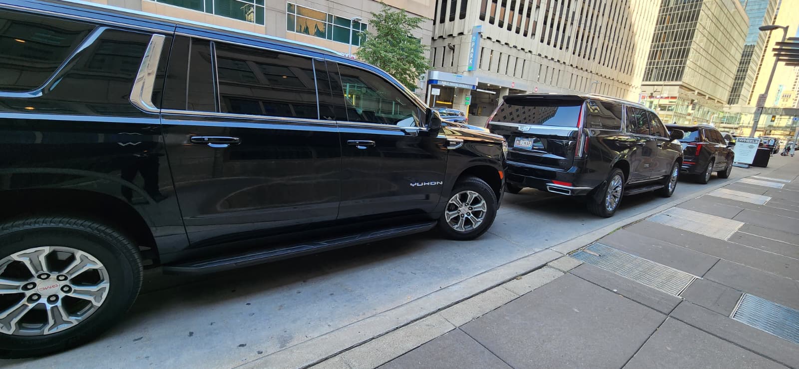 MN Black Car point to point transportation vehicle, view 3